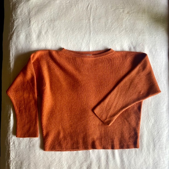 Dusan Womens Orange Silk and Cashmere Sweater Sz Large Lagenlook Luxury Designer - Picture 2 of 12